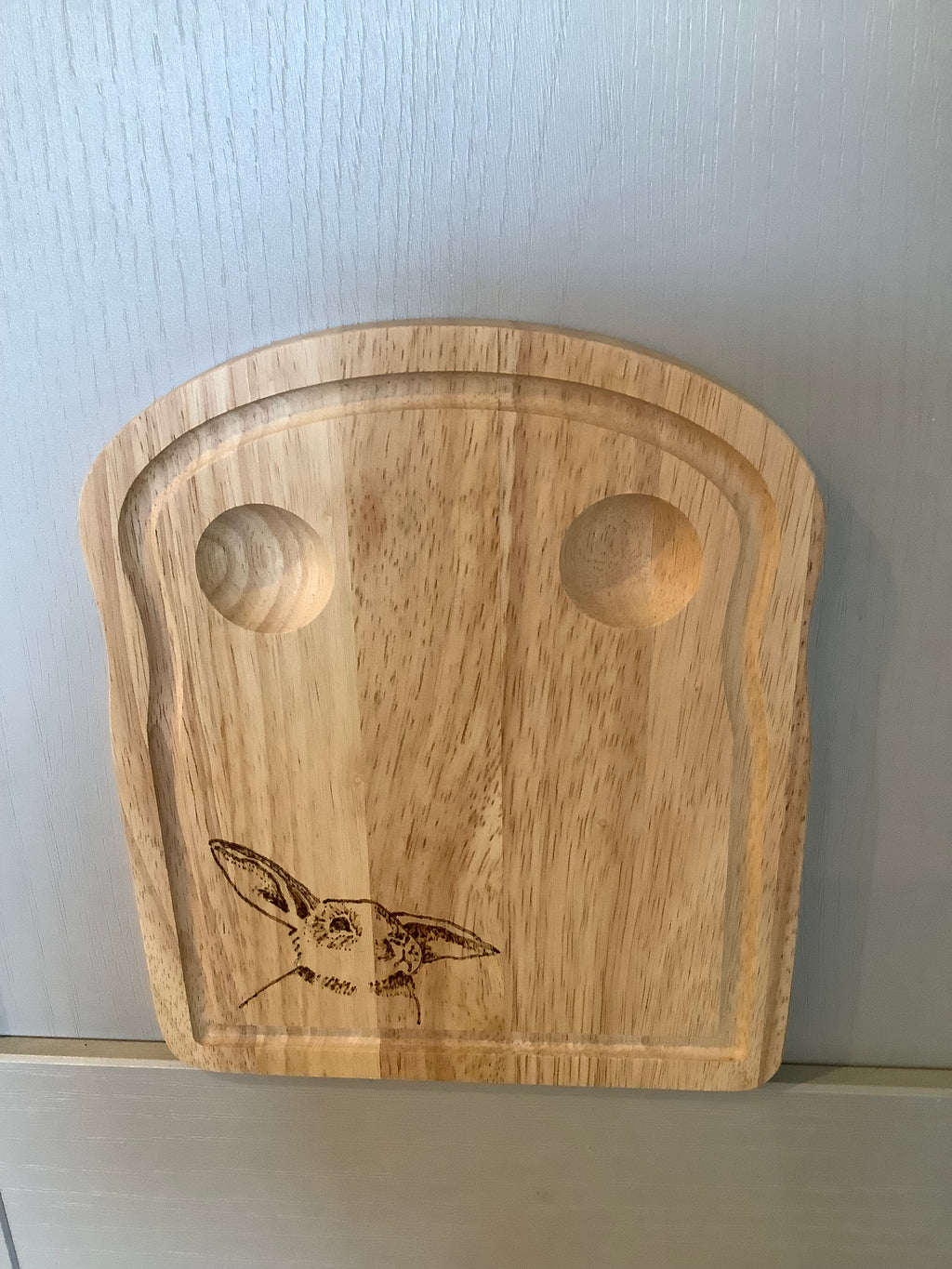 Hand-decorated with pyrography, this Hevea wood egg board with my Connie Bunny design, handcrafted for kids or grown ups. coastal gift