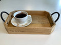  Acacia wooden tray hand-decorated with pyrography with 'Time for a Cuppa' design, coastal home gift . Ideal for tea and biscuits!