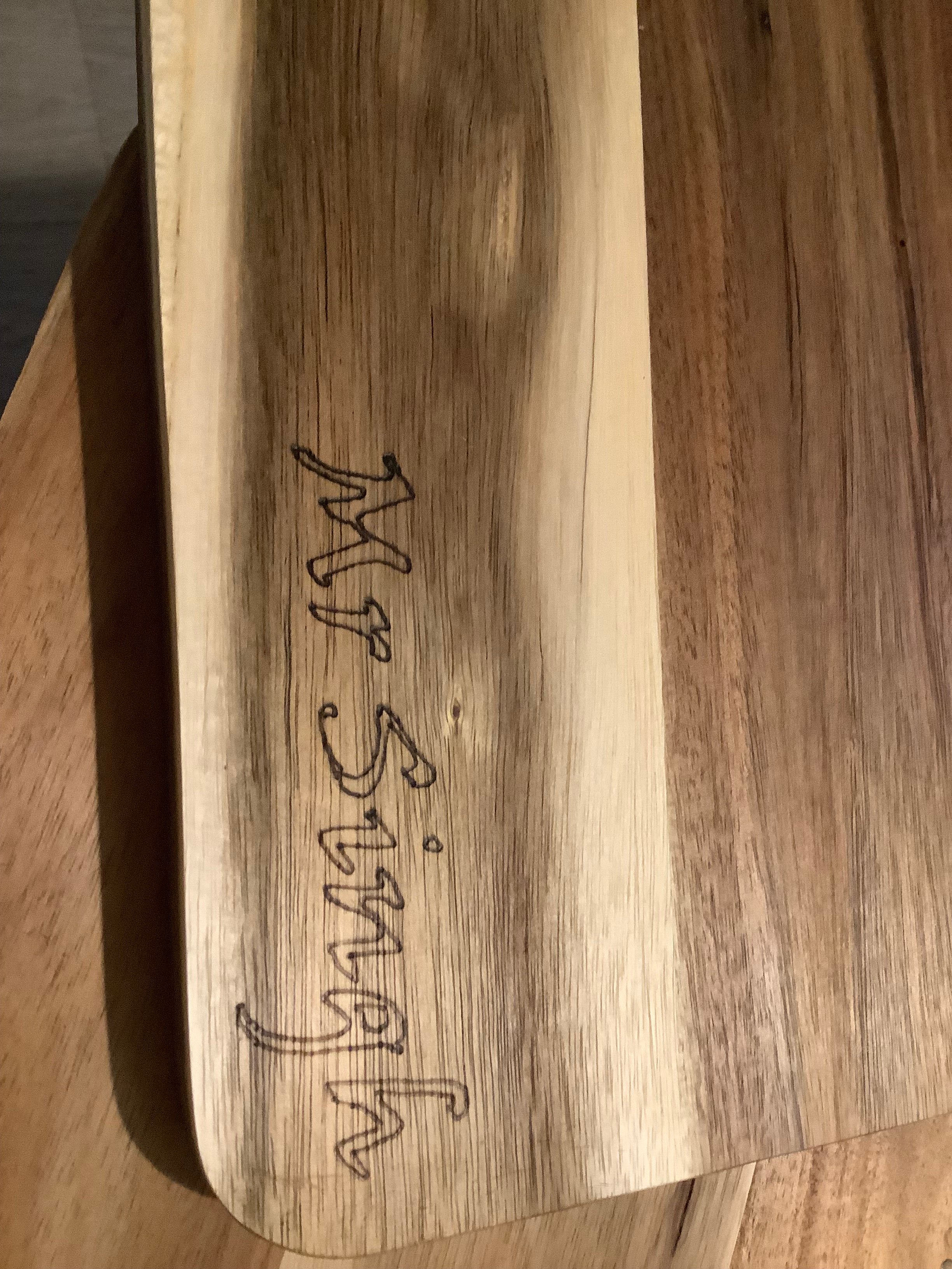 Personalised Name Hand-Decorated Acacia Serving Board